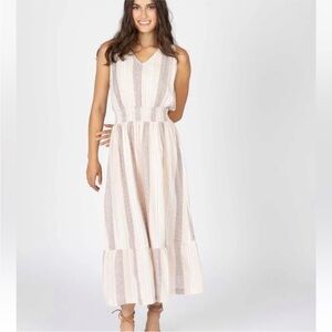 4Our Dreamers Striped Midi Dress medium new without tags